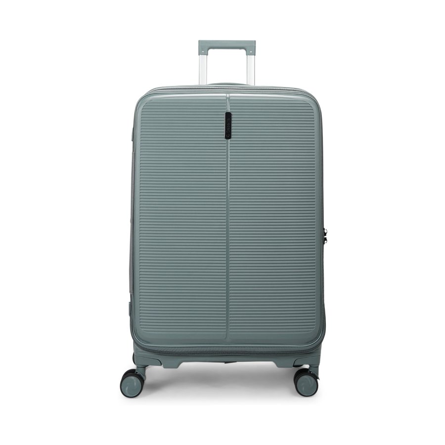 Caselite Venture 57cm, 66cm & 76cm Top Open Hardside Luggage Set Grey Green Grey Green