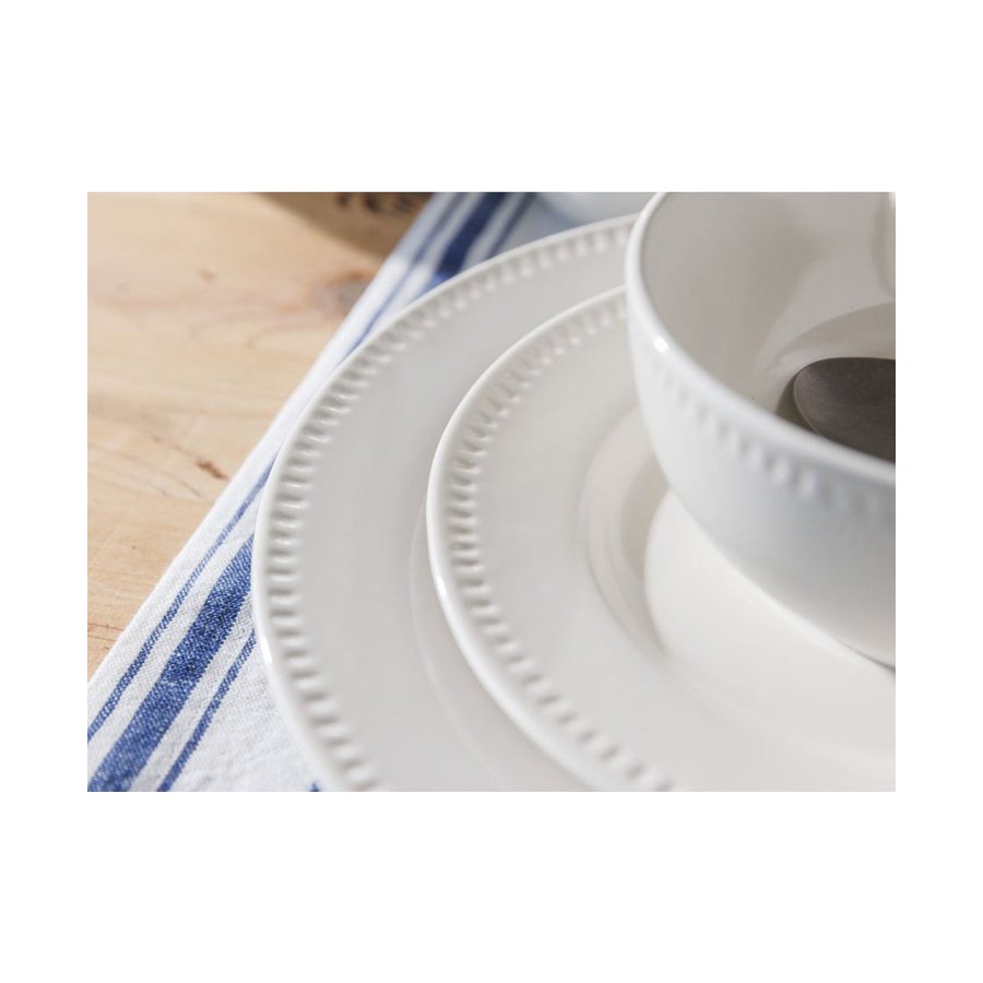 Mikasa Cranborne 27cm Stoneware Dinner Plates (Set of 4) Cream Cream