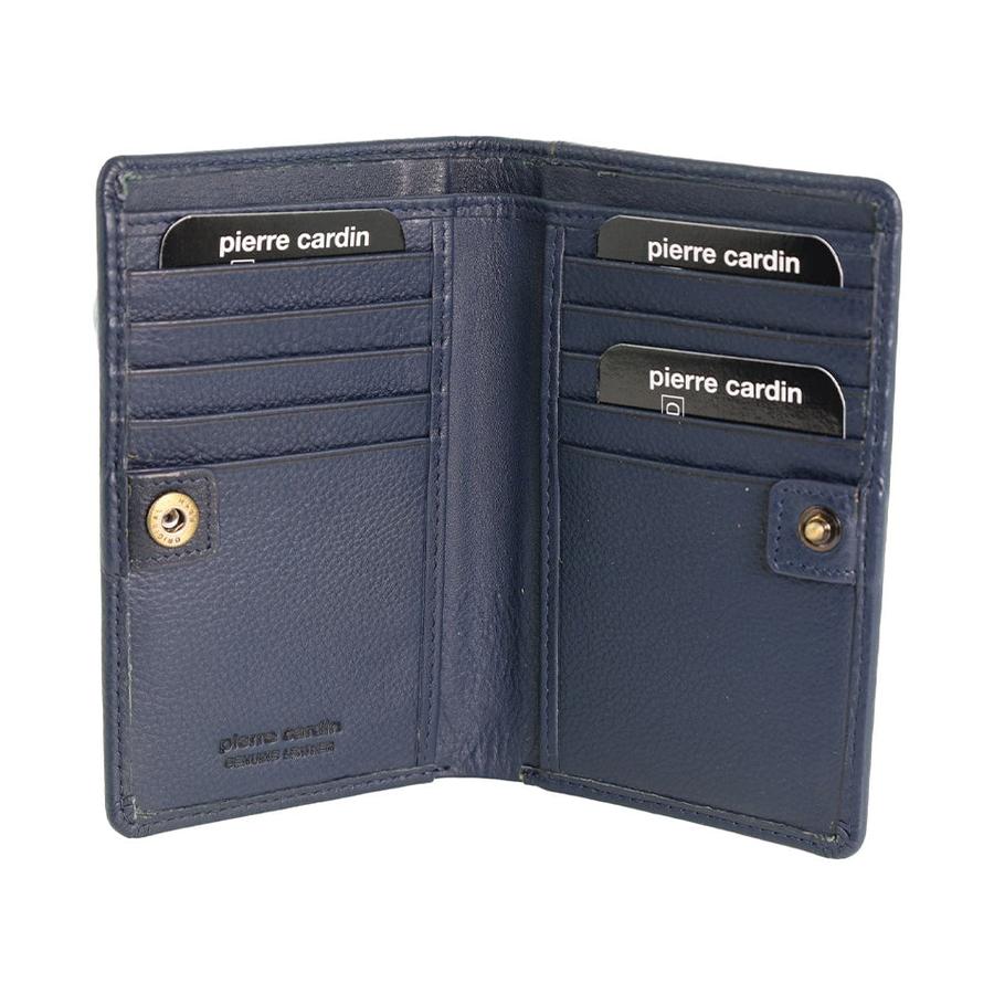 Pierre Cardin Shayla Ladies Leather Snap Button Bi-Fold Wallet Navy Navy