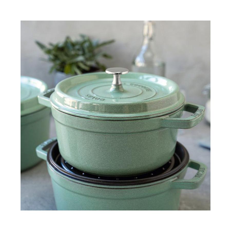 Staub 20cm (2.2L) Round Cocotte Sage Sage