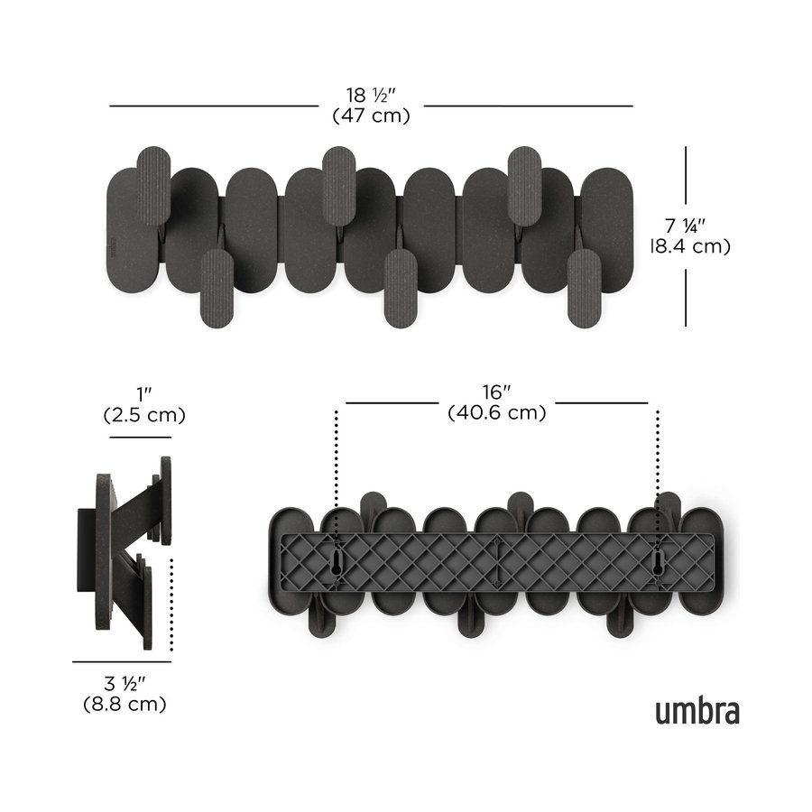 Umbra Tempo 6 Wall Hook Black Black