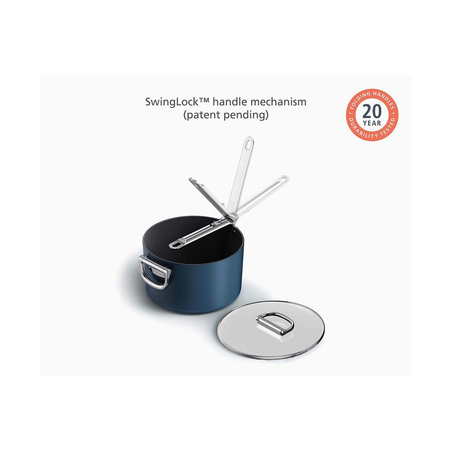 Joseph Joseph Space 23cm Non-Stick Saucepan & Lid Midnight Blue Midnight Blue