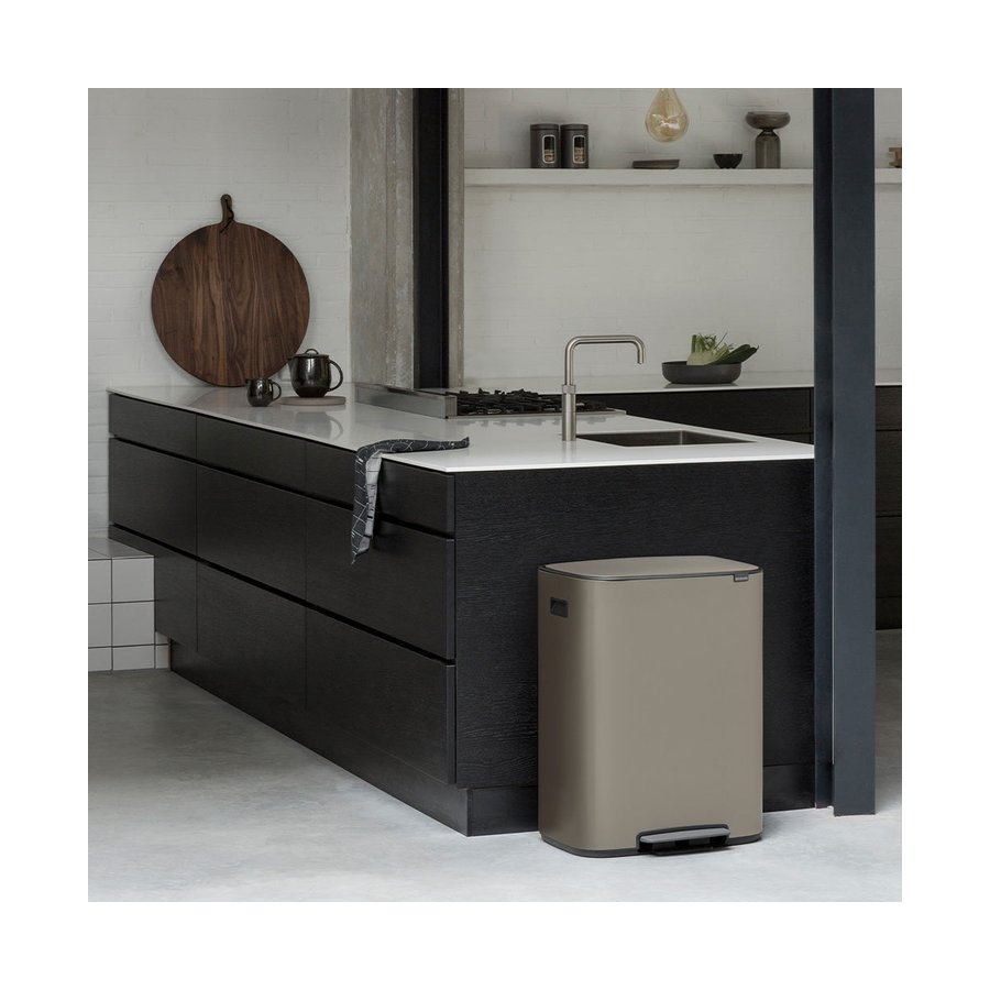 Brabantia Bo Pedal Bin (2 x 30L) Platinum Platinum