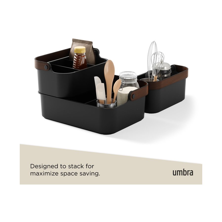 Umbra Bellwood Large Stackable Bin Black/Walnut Black/Walnut