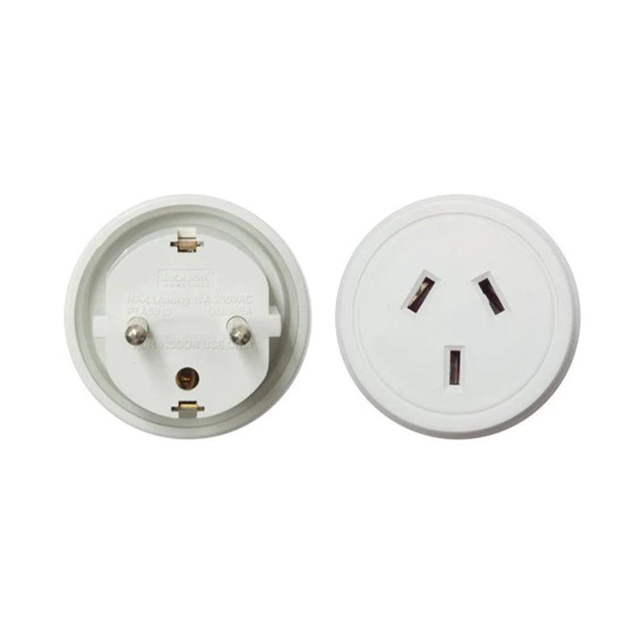 Jackson NZ to EU & Bali Travel Adapter White White