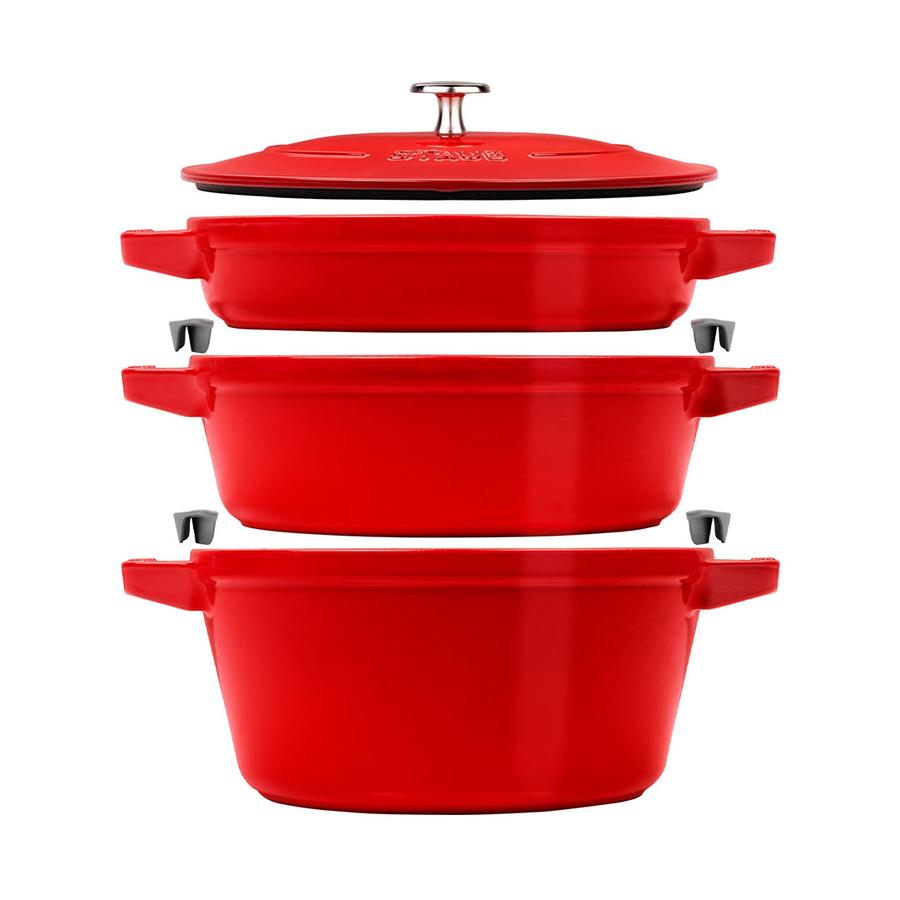 Staub 4 Piece Cookware Set Cherry Red Cherry Red