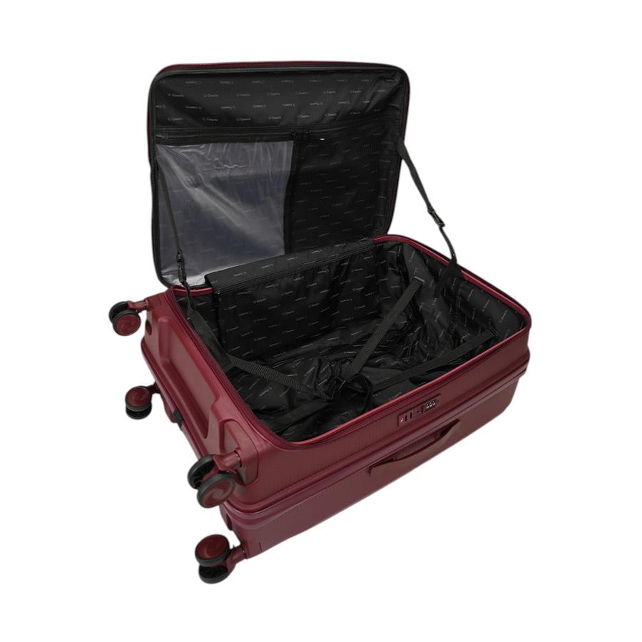 Caselite Venture 57cm, 66cm & 76cm Top Open Hardside Luggage Set Dark Red Dark Red