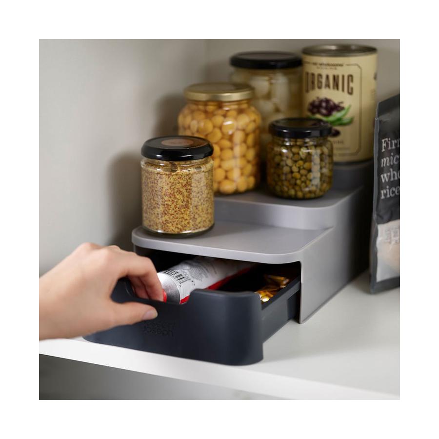 Joseph Joseph CupboardStore Compact Tiered Organiser Grey Grey