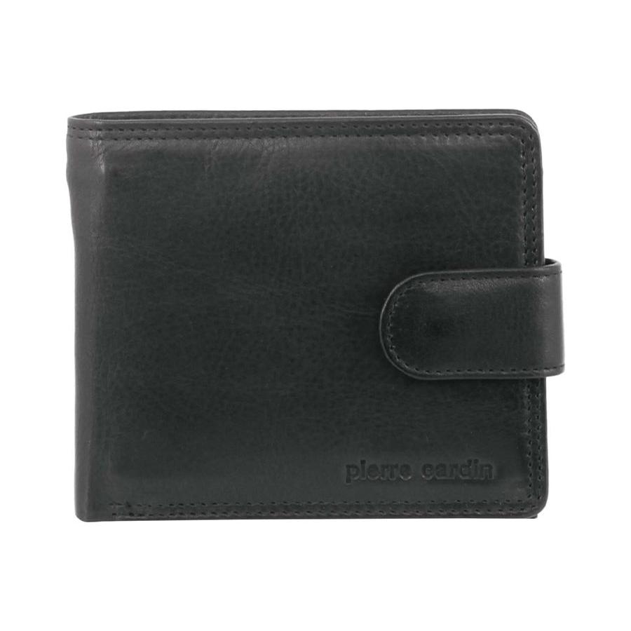 Pierre Cardin RFID Mens Rustic Leather Wallet Black Black