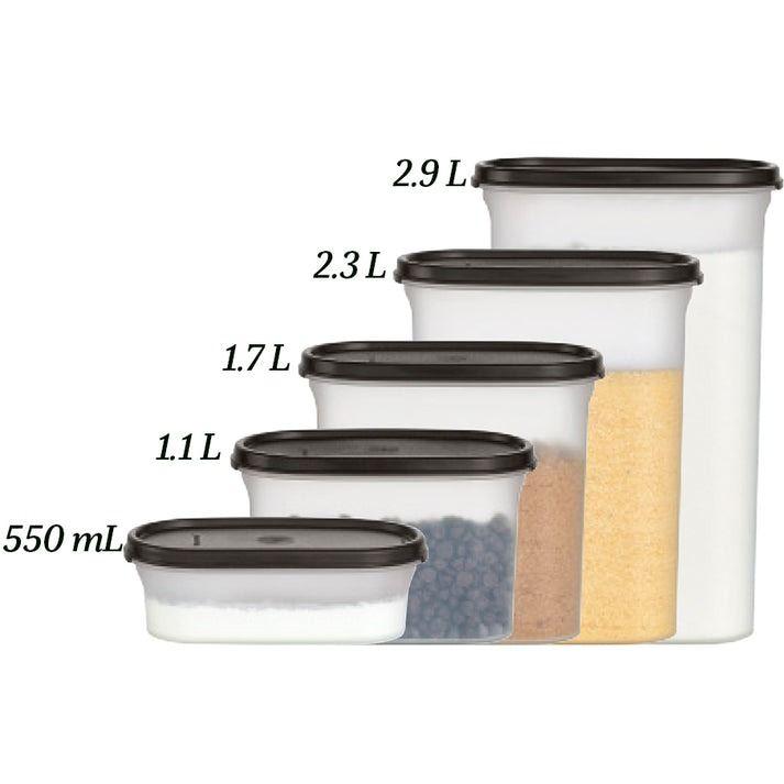 Tupperware Oval Modular Mates next to each other to show perspective