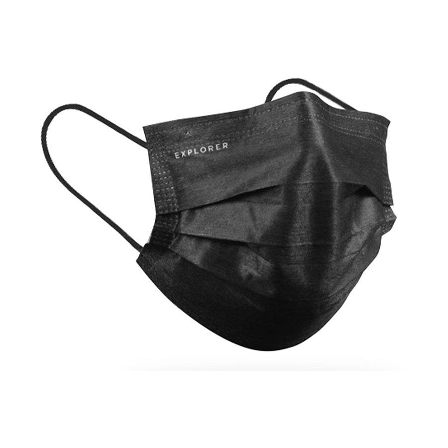 Explorer Disposable Face Mask - 20 Pack Black Black