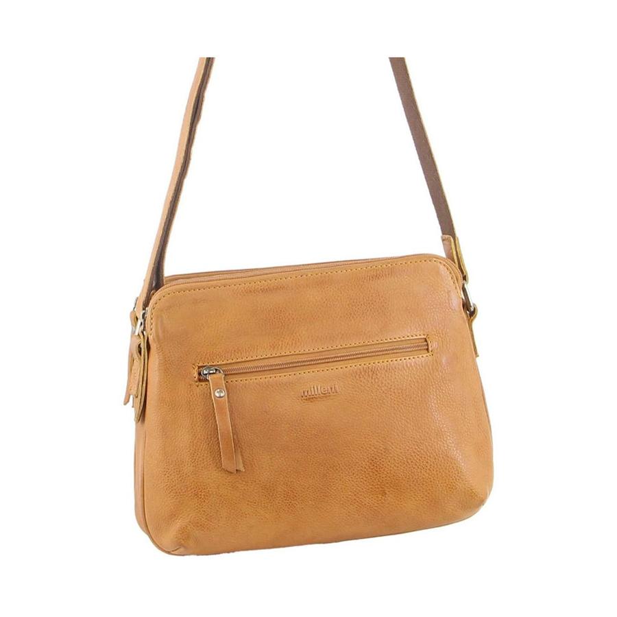 Milleni Grace Women's Leather Crossbody Bag Caramel Caramel