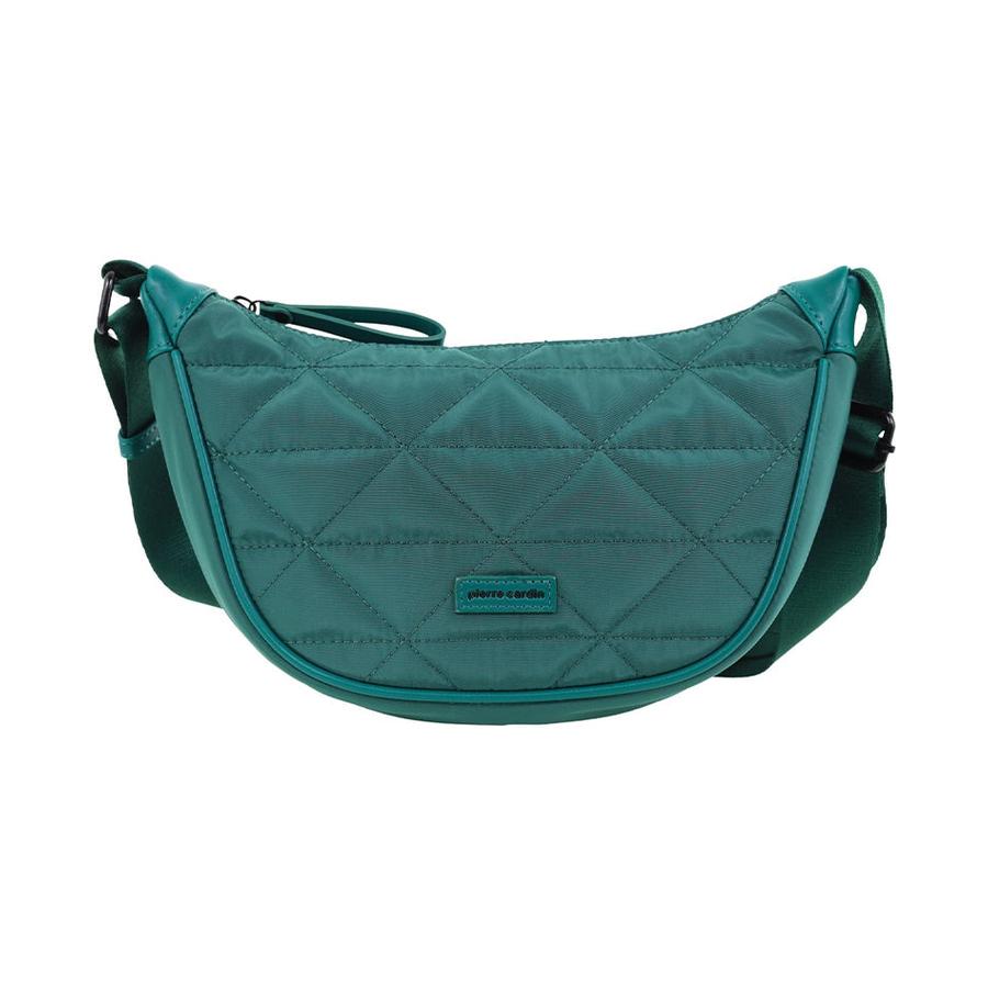 Pierre Cardin Charlise Ladies Nylon Crescent Cross-Body Bag Green Green