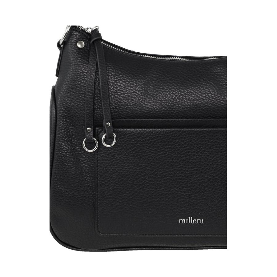 Milleni Elysia Ladies Vegan Leather Fashion Tote Bag Black Black