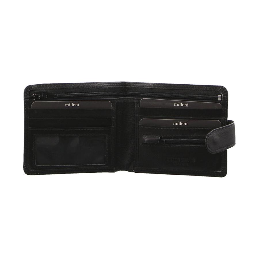 Milleni Alberto Men's Leather RFID Wallet Black Black