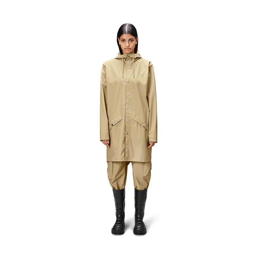 Rains Long Jacket Sand XL