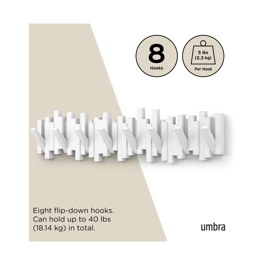 Umbra Sticks 8 Wall Hooks White White