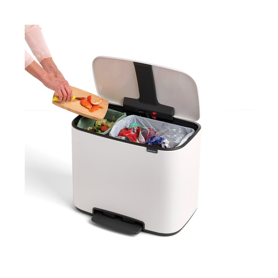 Brabantia Bo Pedal Bin (11 + 23L) White White