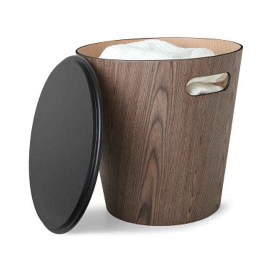 Umbra Woodrow Storage Stool Black/Walnut Black/Walnut