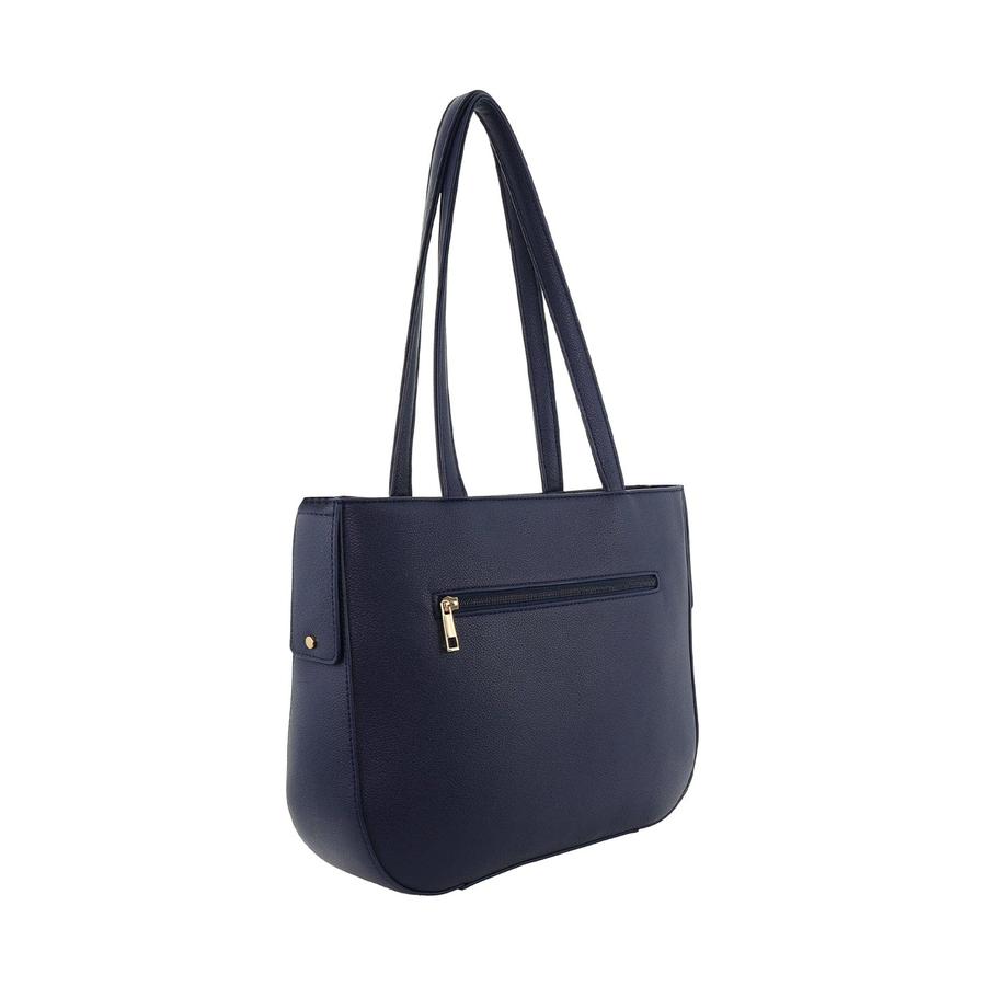 Milleni Luma Ladies Vegan Leather Fashion Shoulder Tote Bag Navy Navy