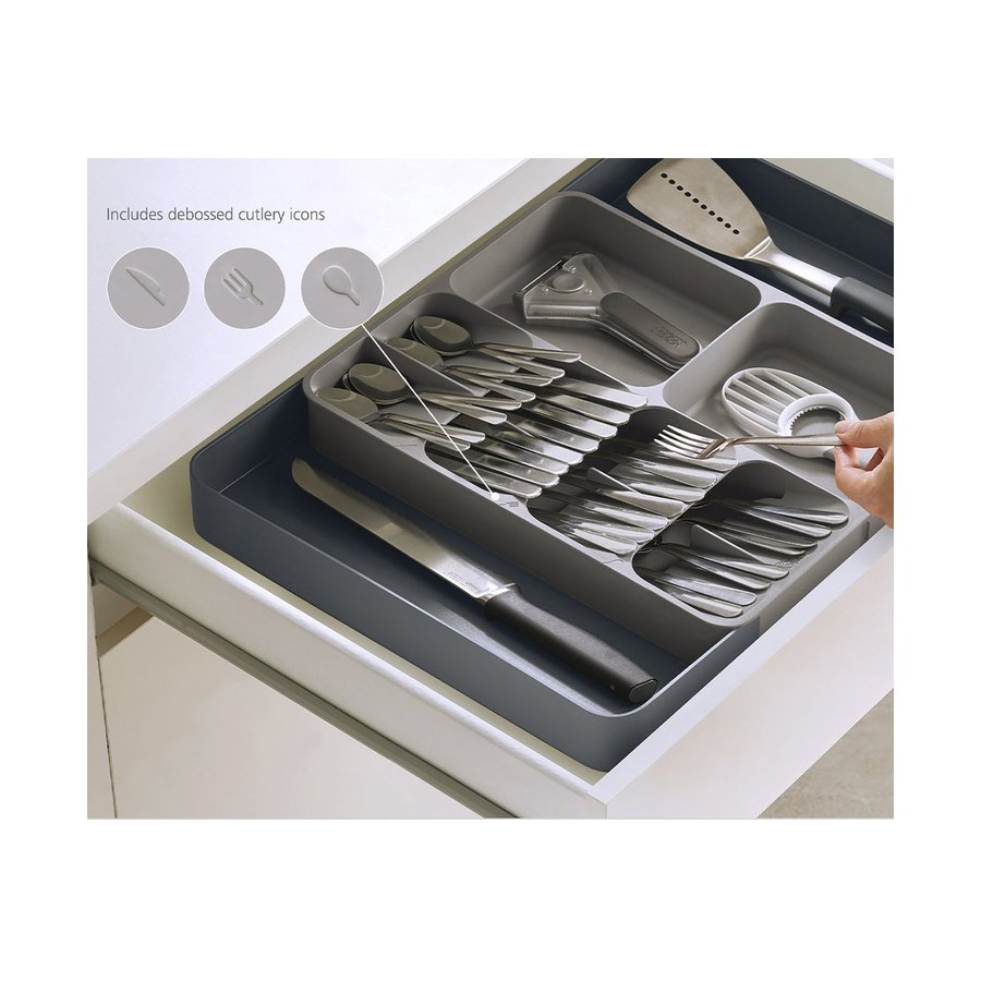 Joseph Joseph DrawerStore Expanding Cutlery Organiser Grey Grey