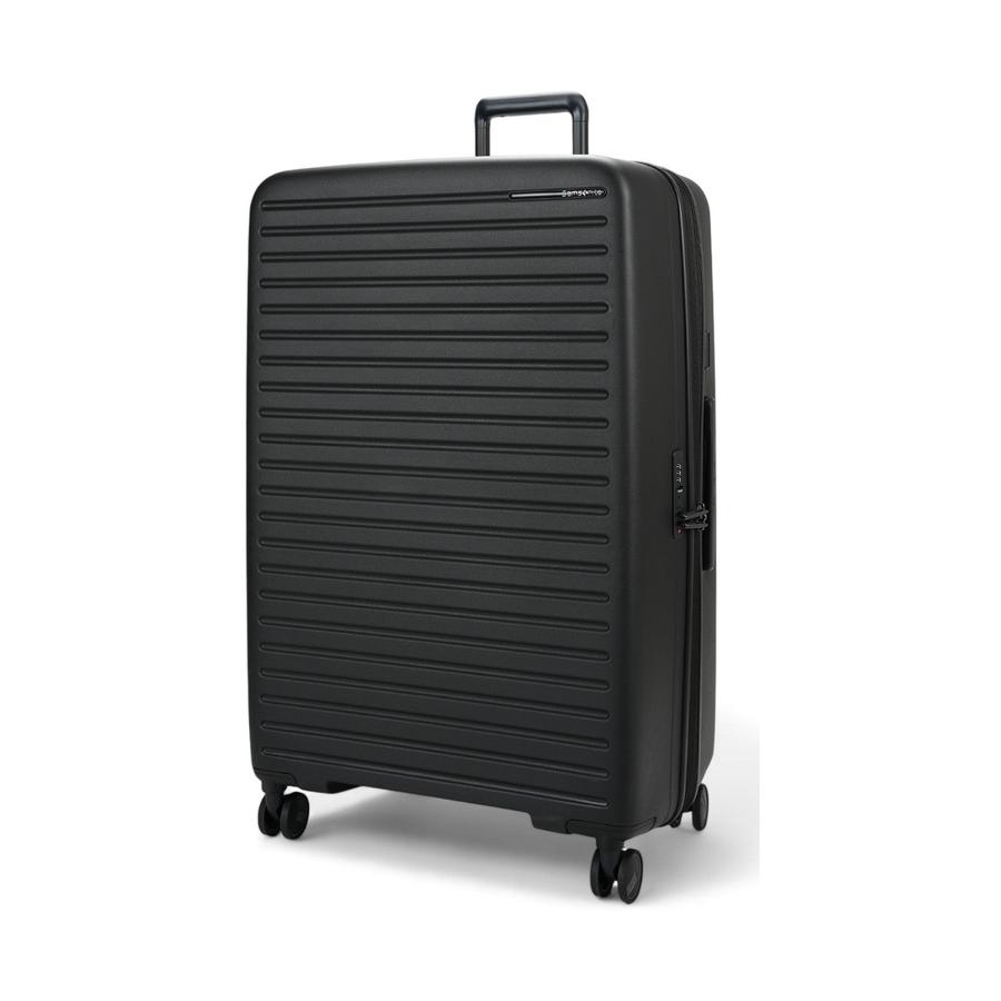 Samsonite Restackd 81cm Hardside Checked Suitcase Black Black