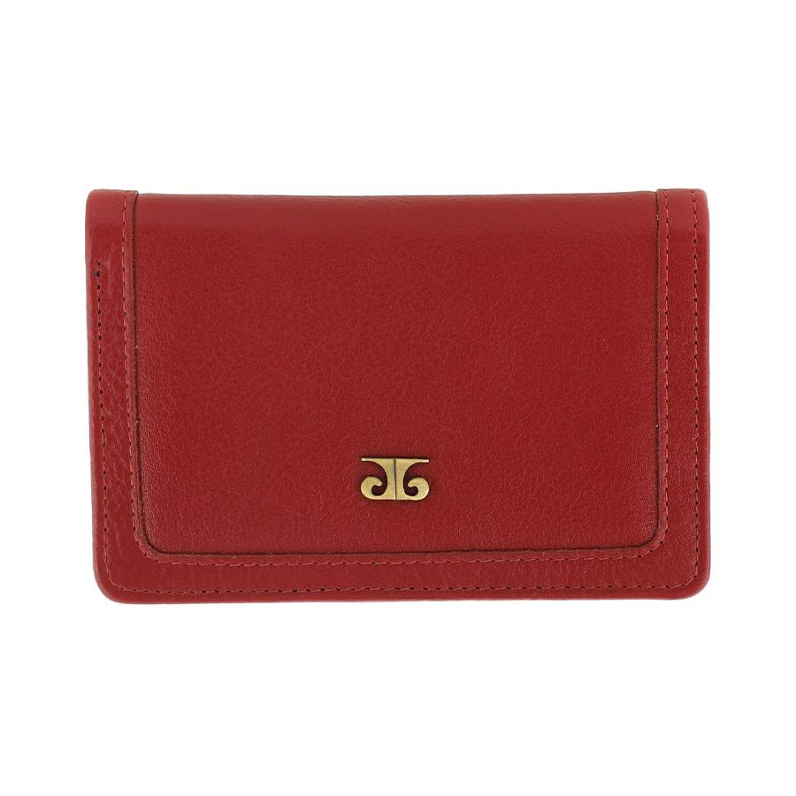 Pierre Cardin Shayla Ladies Leather Snap Button Bi-Fold Wallet Red Red