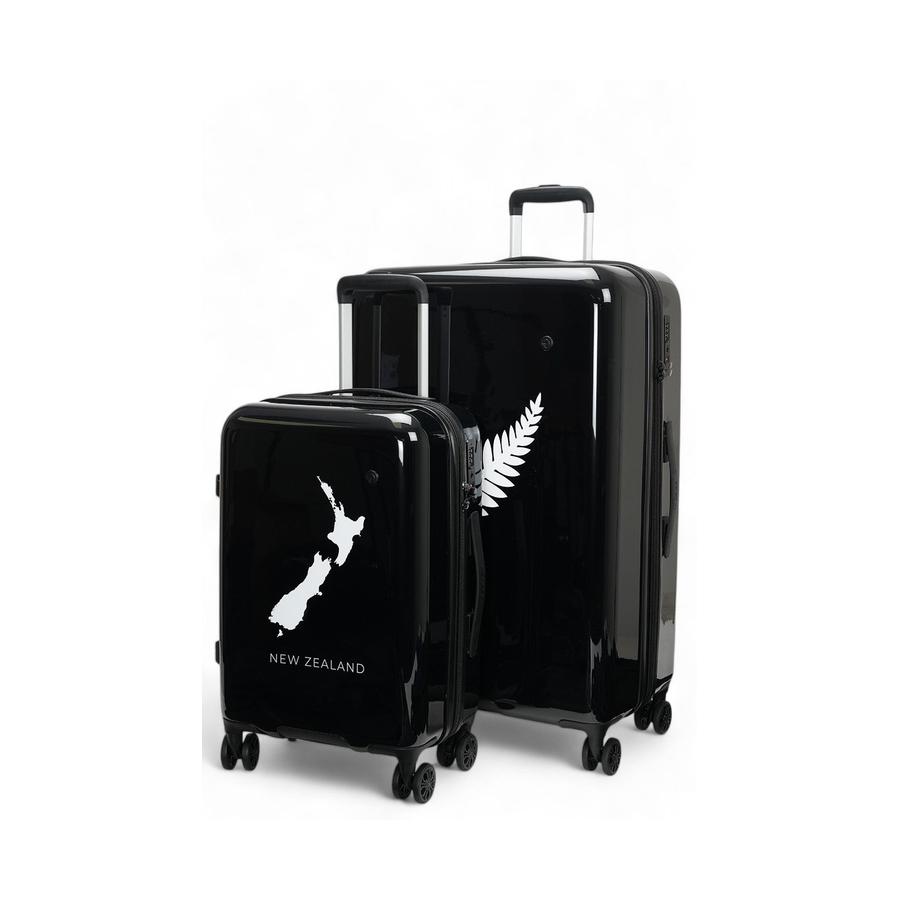 Caselite NZ Map/Fern 56cm & 77cm Hardside Luggage Set Black Black