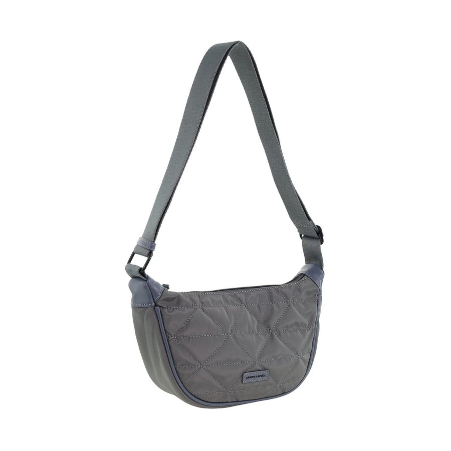 Pierre Cardin Charlise Ladies Nylon Crescent Cross-Body Bag Grey Grey