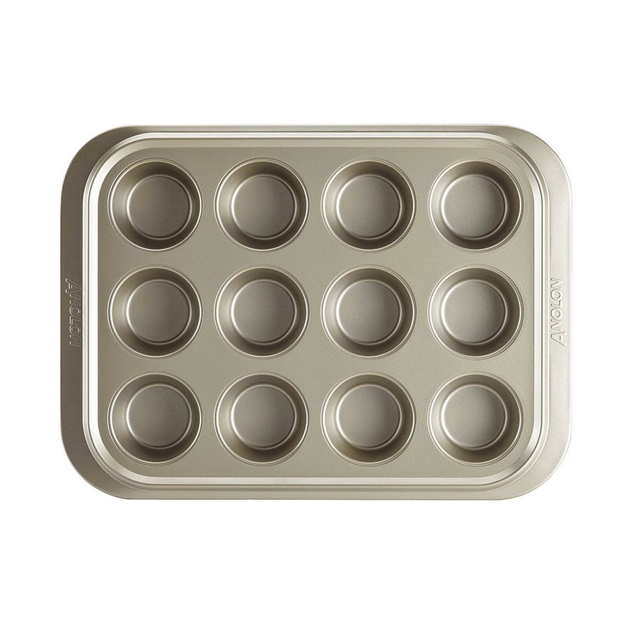 Anolon Ceramic Reinforced 12 Cup Muffin Pan Silver Silver