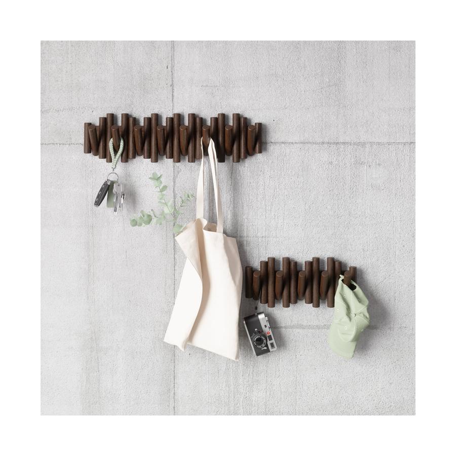 Umbra Picket 8 Wall Hook Aged Walnut Aged Walnut