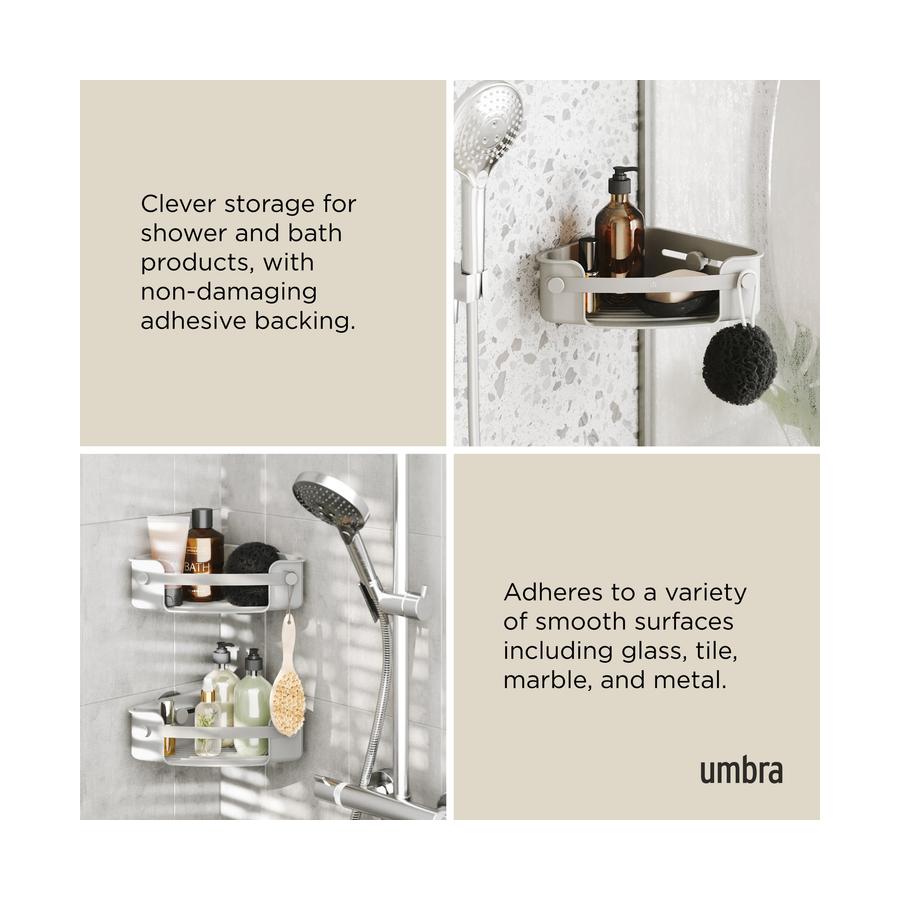 Umbra Flex Adhesive Corner Bin Grey Grey