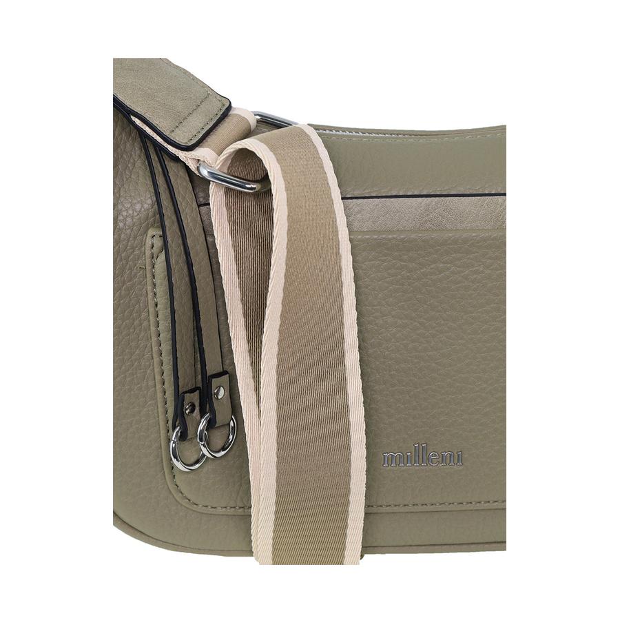 Milleni Serra Ladies Vegan Leather Fashion Everyday Crossbody Taupe Taupe