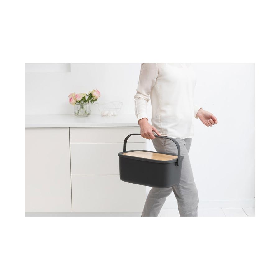 Brabantia Nic Bread Bin Dark Grey Dark Grey