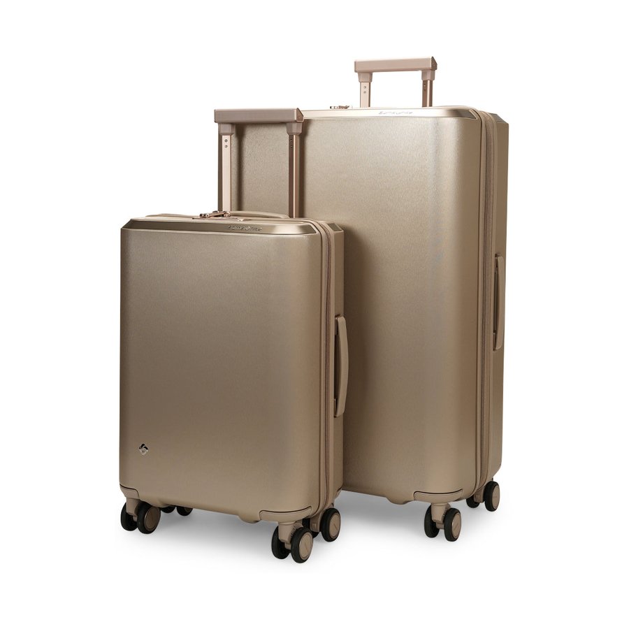 Samsonite Evoa Z 55cm & 75cm Hardside Luggage Set Ivory Gold Ivory Gold