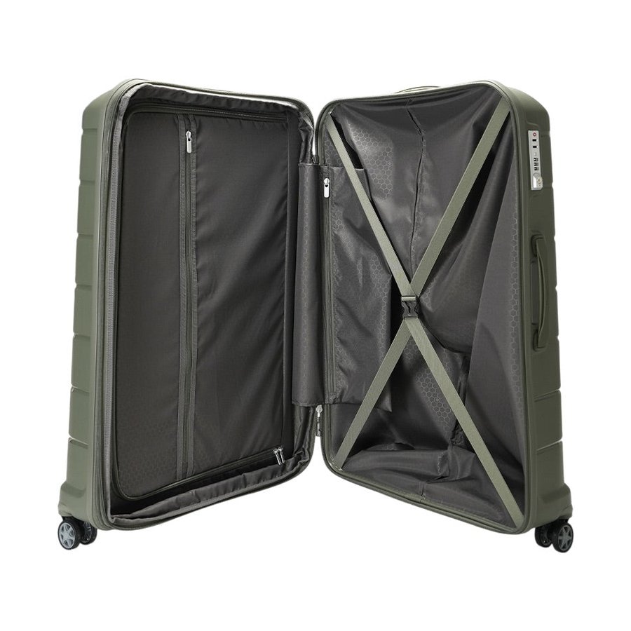 Samsonite Oc2lite 81cm Hardside Checked Suitcase Olive Green Olive Green
