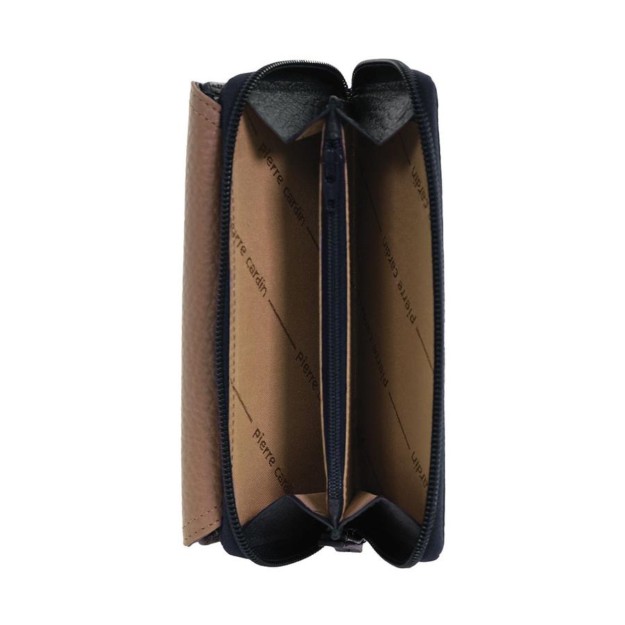 Pierre Cardin Jazz Ladies Tri-Fold Tab Wallet Navy/Taupe Navy/Taupe