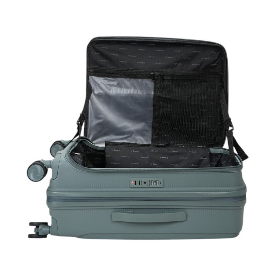 Caselite Venture 66cm Top Open Hardside Checked Suitcase Grey Green Grey Green