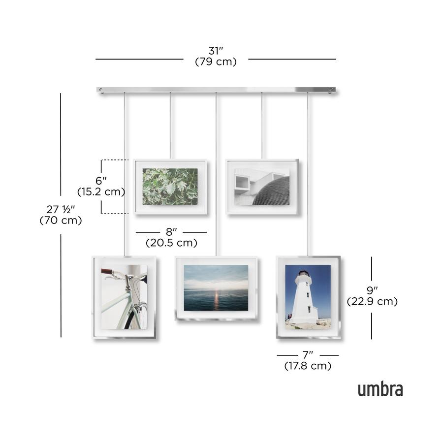 Umbra Exhibit Wall Picture Frames (Set of 5) Chrome Chrome