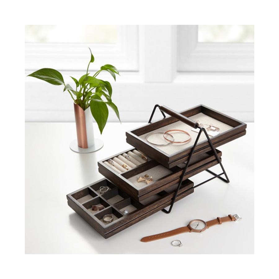 Umbra Terrace Jewellery Tray Black/Walnut Black/Walnut