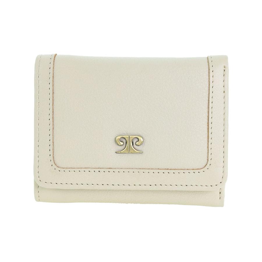 Pierre Cardin Shakira Ladies Leather Snap Button Tri-Fold Wallet Bone Bone