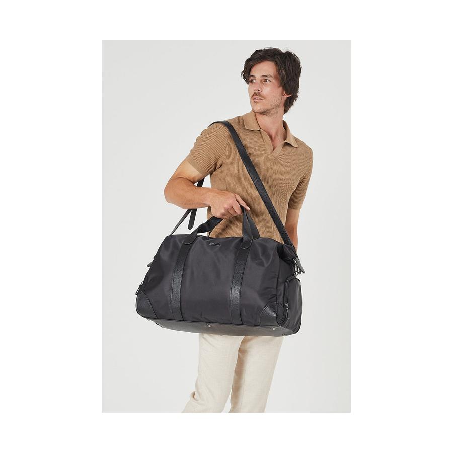 Pierre Cardin Ambrose Unisex Nylon Adventurous Overnight Bag Black Black
