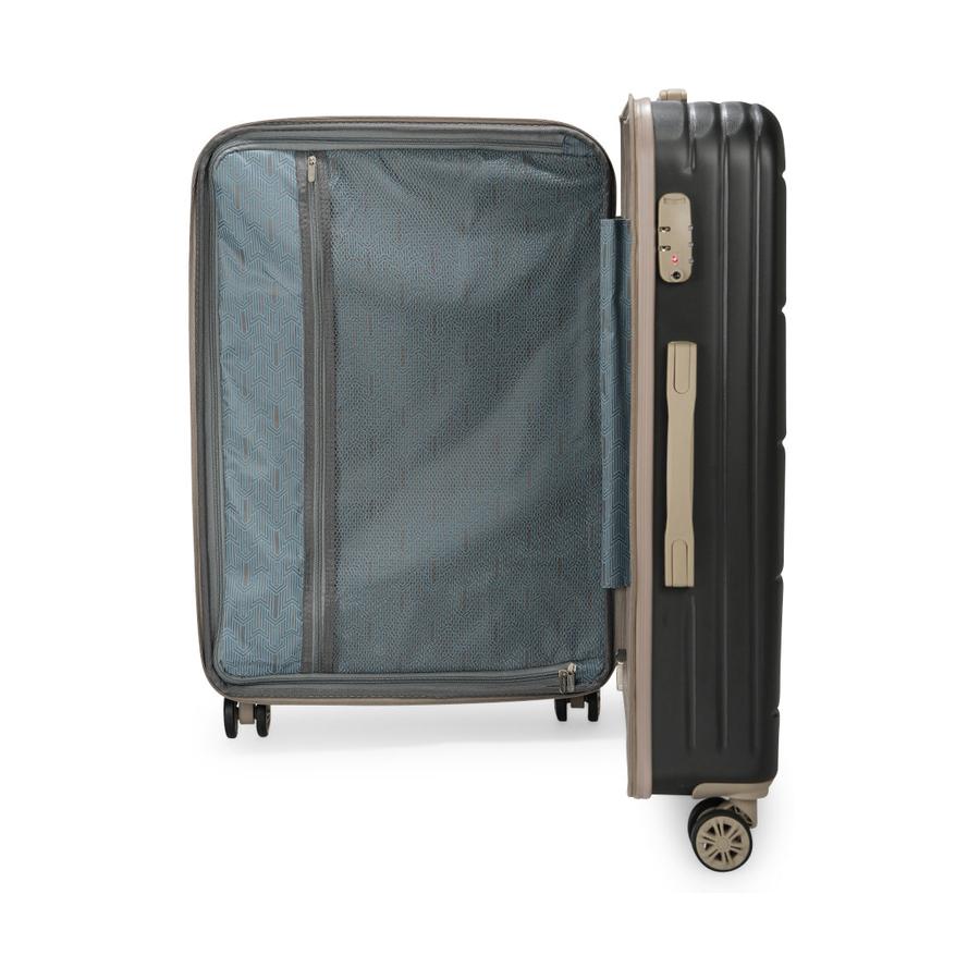 Pierre Cardin Marino 70cm Hardside Checked Suitcase Black Black