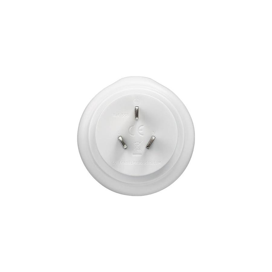 Go Travel USA to NZ & AUS Travel Adapter White White