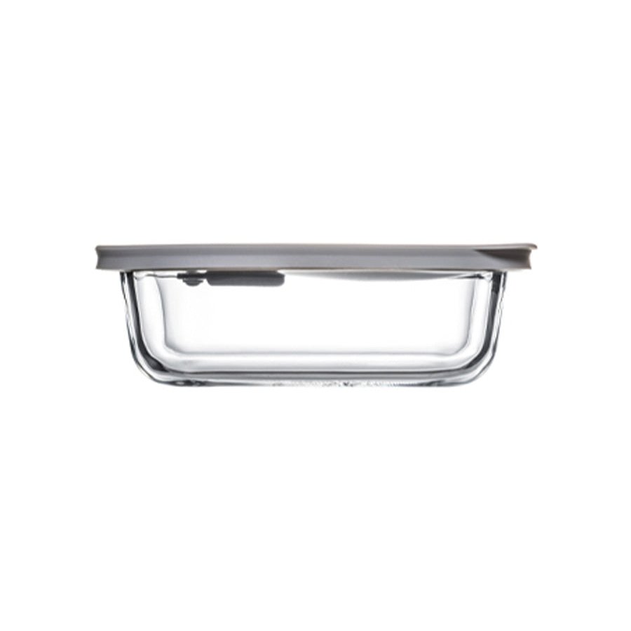 ClickClack Cook+ Rectangle 0.4L Heatproof Glass Container Set of 4 Grey Grey