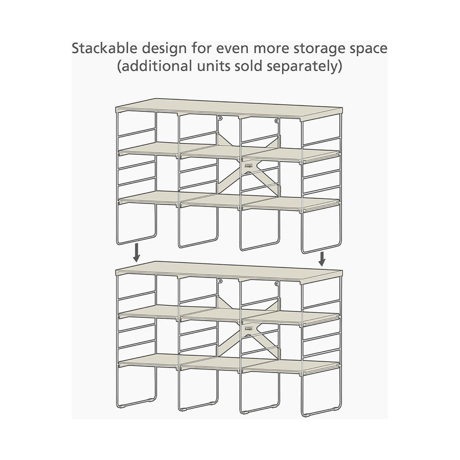 Joseph Joseph Level Plus Large Adjustable Shoe Rack Ecru Ecru