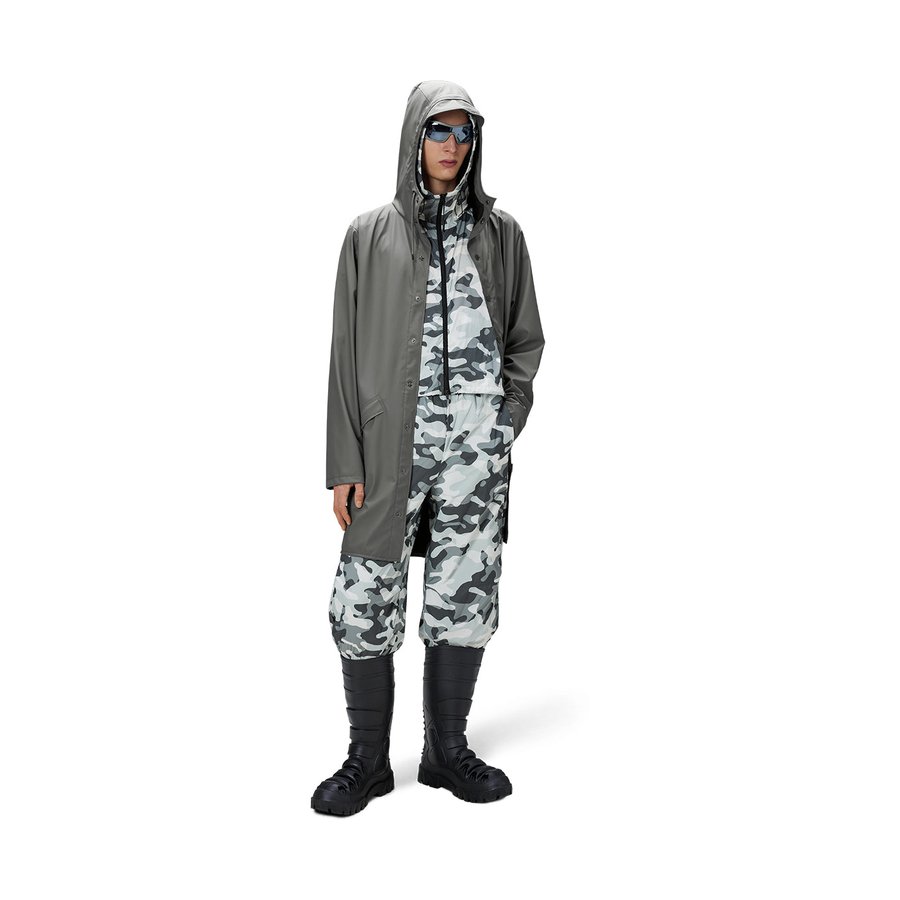 Rains Long Jacket Grey XL