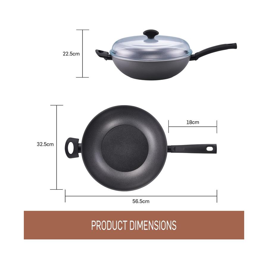 Essteele Per Benessere Covered Wok 32cm Grey Grey