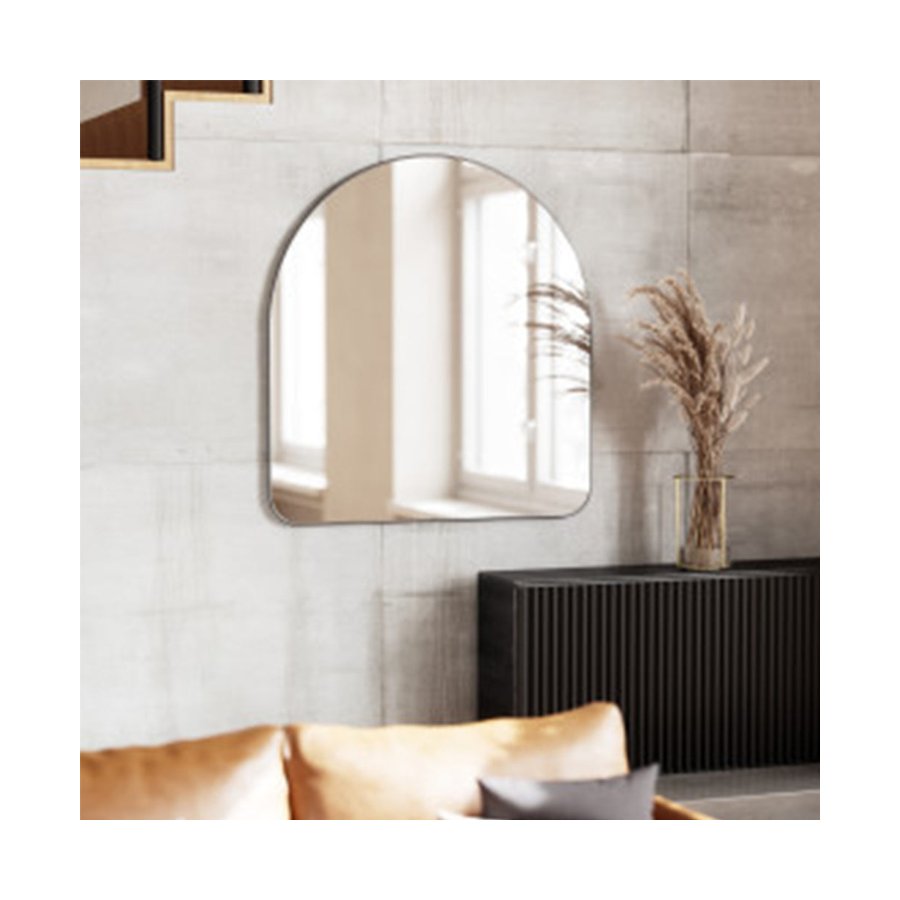 Umbra Hubba Arched Mirror (87cm x 92cm) Metallic Titanium Metallic Titanium