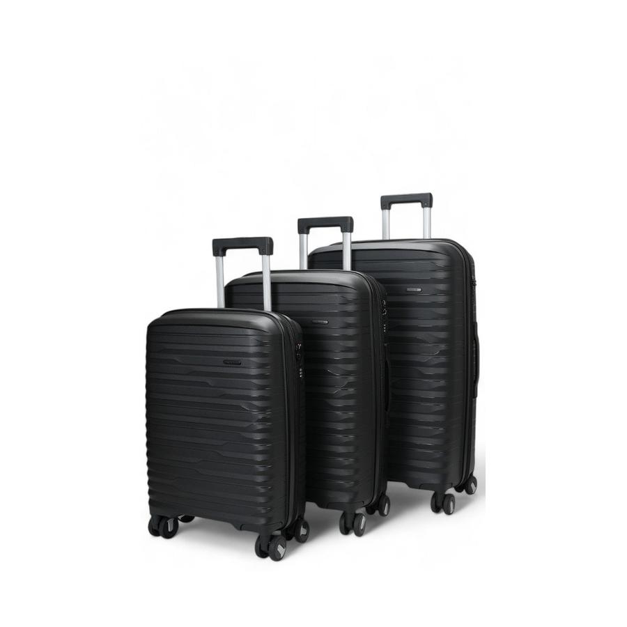 Nomad Discover 56cm, 65cm and 75cm Hardside Luggage Set Black Black